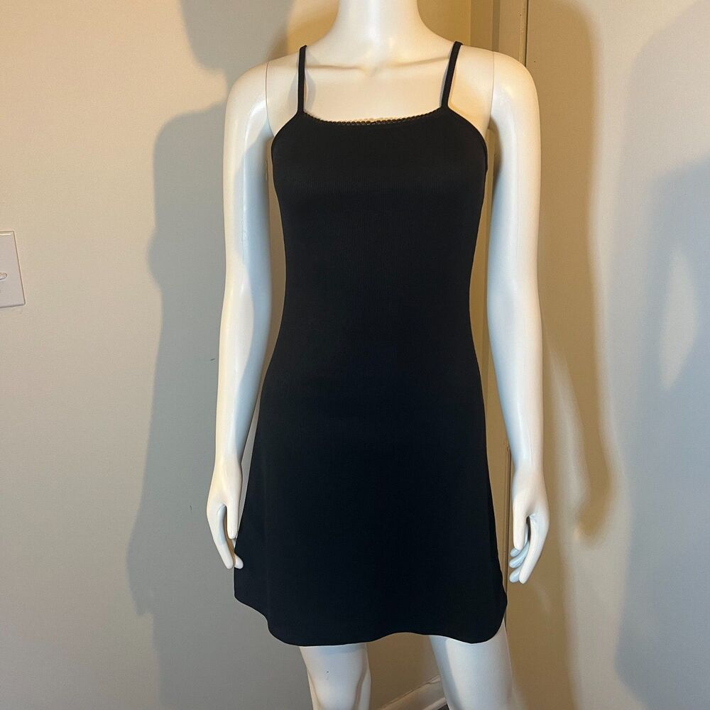 Bodycon Little Black Dress M - Flared Indie Sleaze Model Off Duty 90s Y2K Grunge